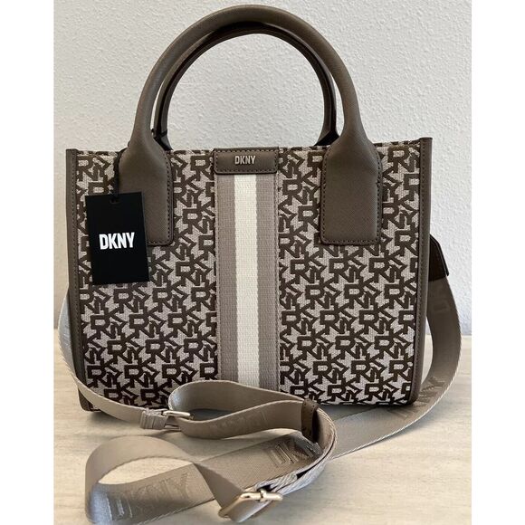 Women's DKNY Satchel "Carlita" Small Book Tote Handbag Flat Bottom Crossbody - Picture 2 of 10